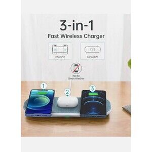 Magleap 3-in-1 T569S Magnetic Triple Wireless Charger, Choetech Blue